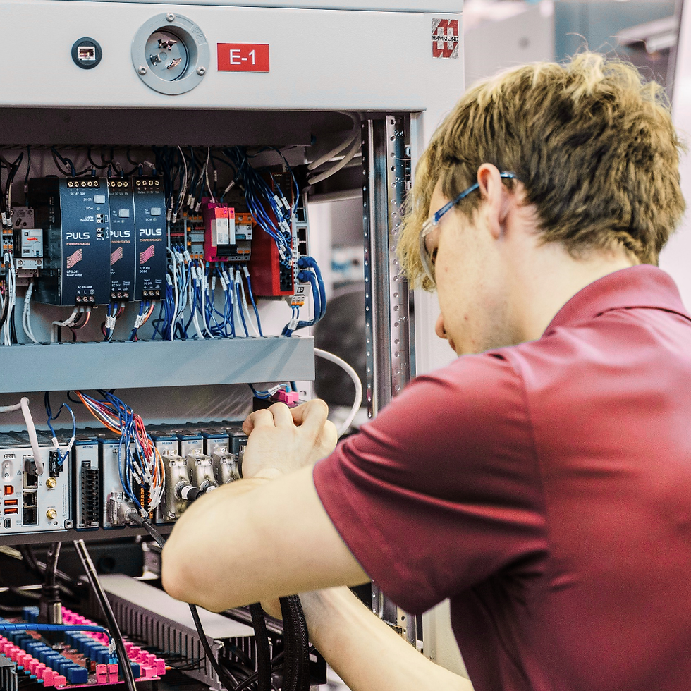 Engineer working on a embedded control system